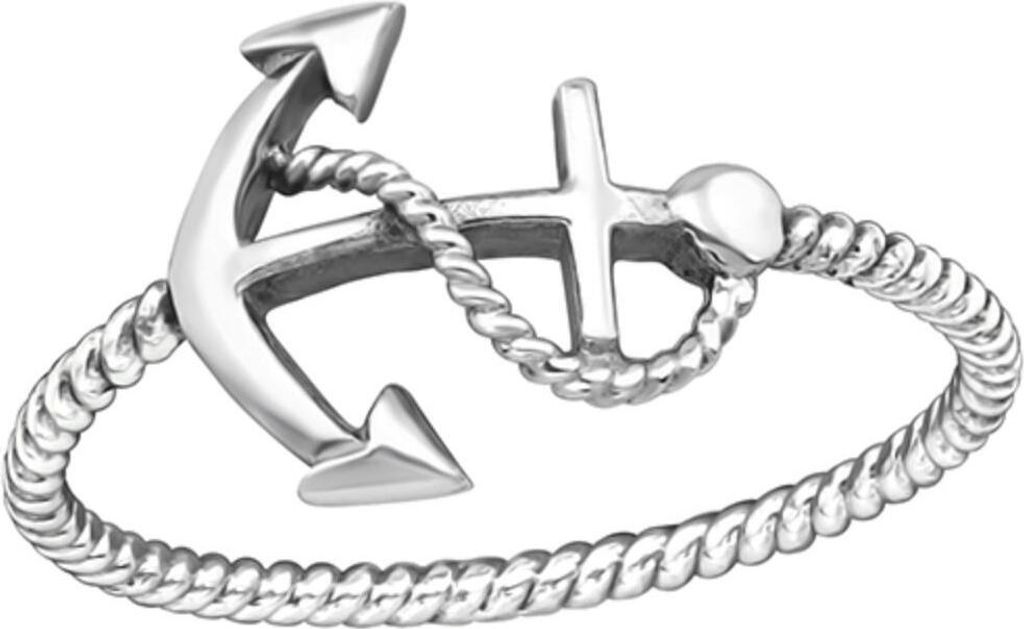 Anker Ring: 925 Silber Damen Ring 51 (16.2 mm Ø)