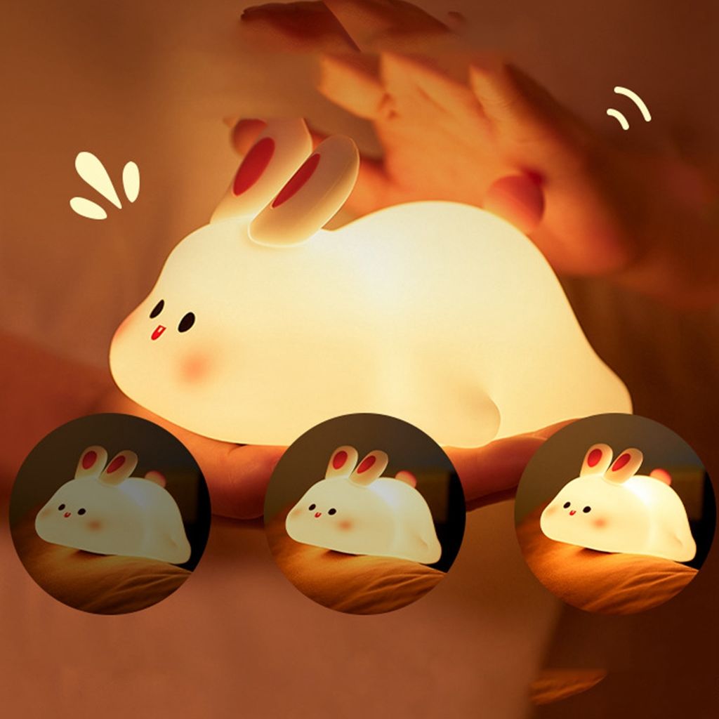 Silikon Hasen Lampe, Niedliches Cartoon Häschen Nachtlicht, Produktbild 3