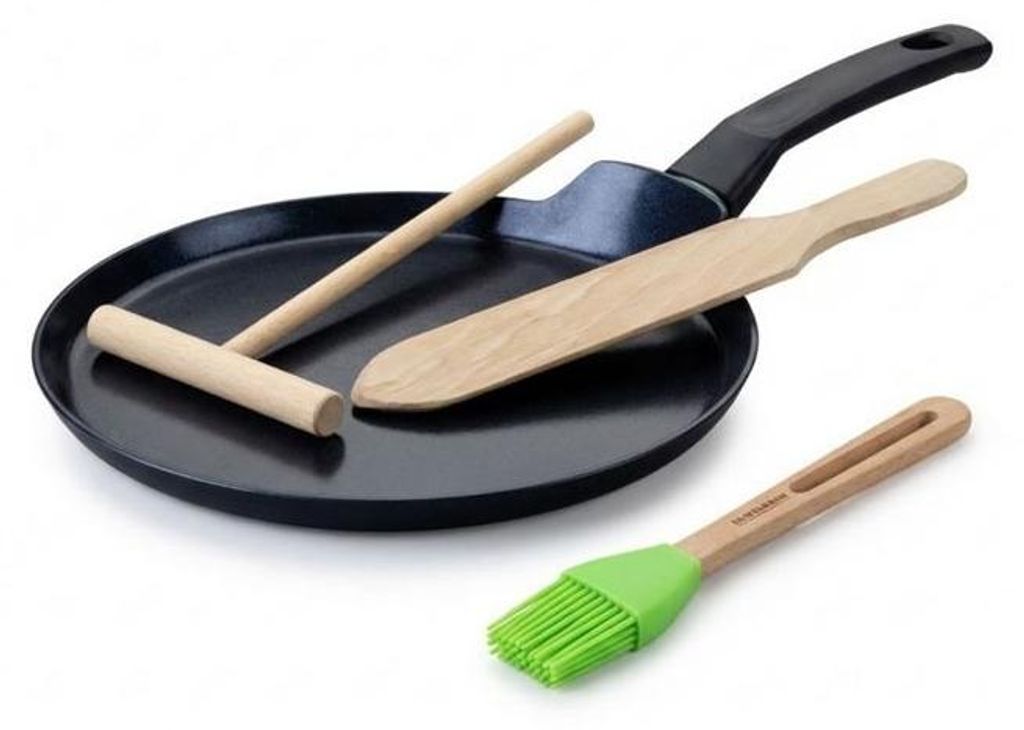 Crêpe Set mit Crêpière, FACKELMANN BRANDAO, Ø 26 cm, 3-teilig, Antihaftbeschichtung, für Induktion
