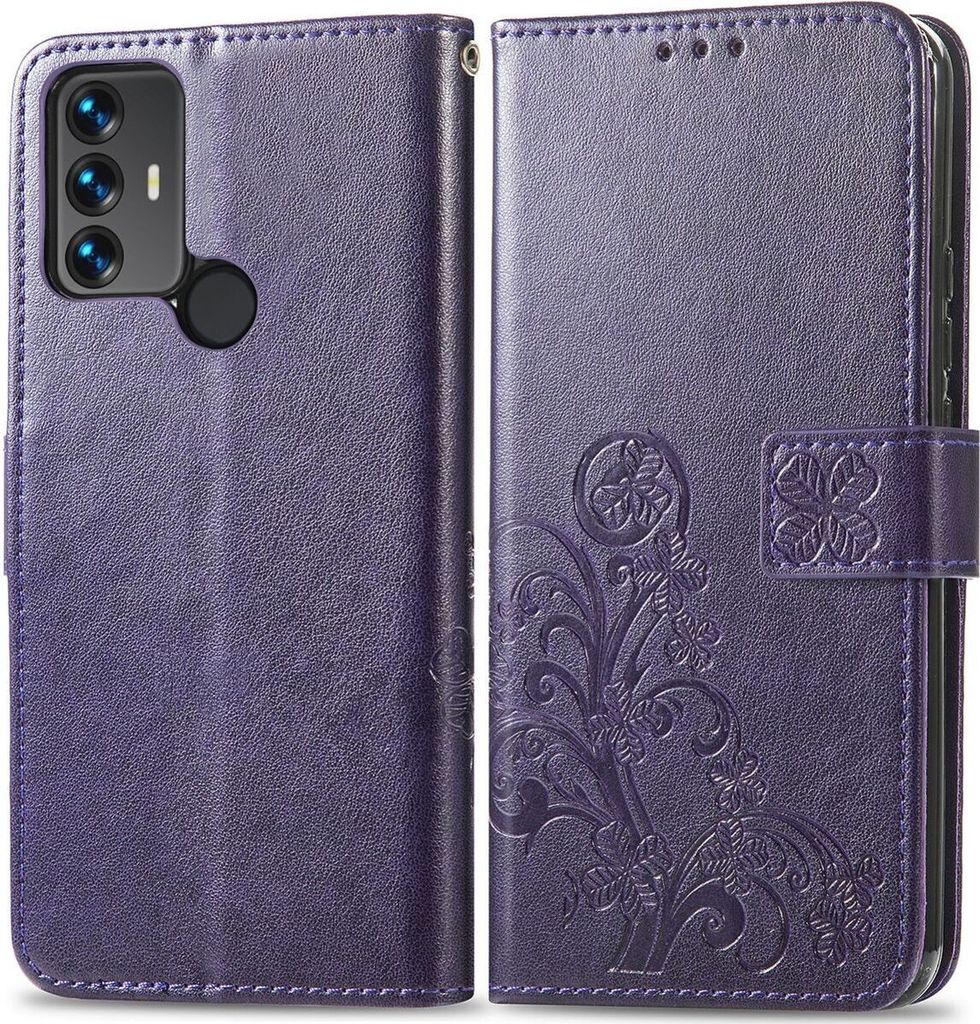Mobigear Clover TCL 30 SE Hülle Klapphülle Geldbörse - Lila