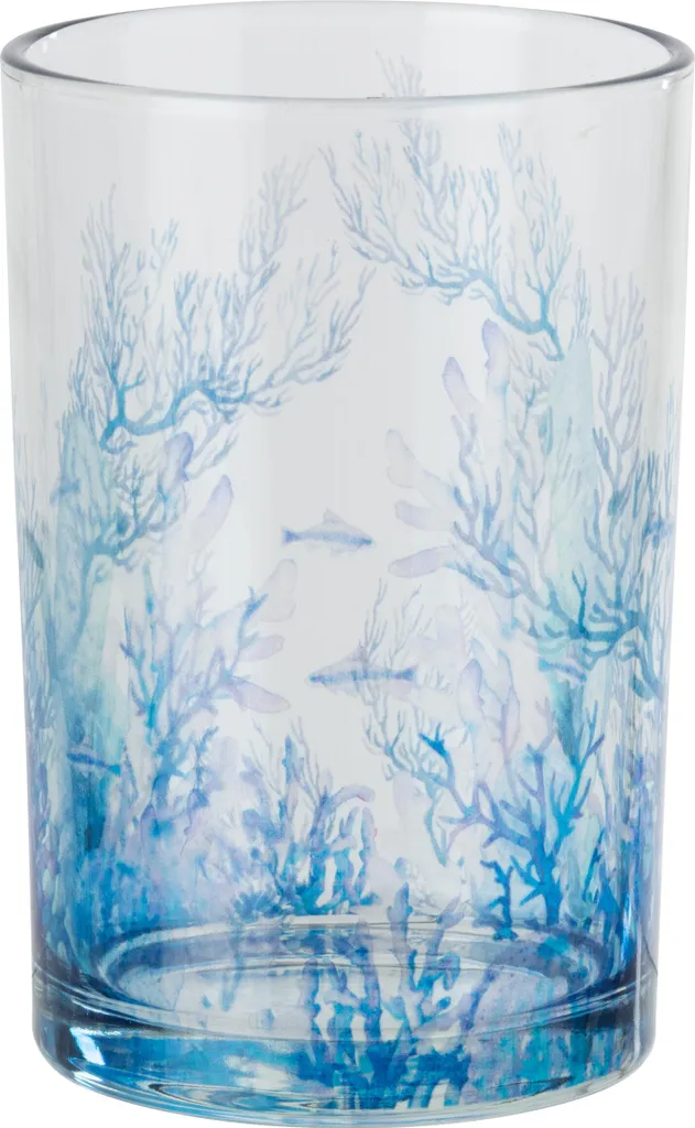 Photophore en Verre Design Corail Bleu Transparent pour votre Salon