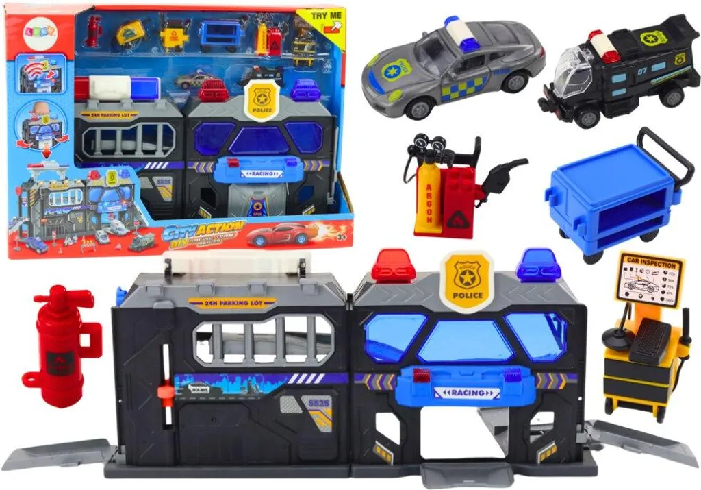 Circuit auto de voyage pliable avec sons et lumières pour les vacances