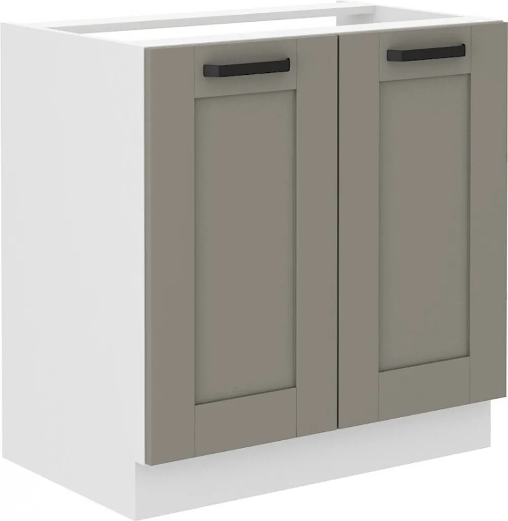Armadietto per Lavello LAILI 80 cm Grigio e Bianco - Mobile Cucina Robusto
