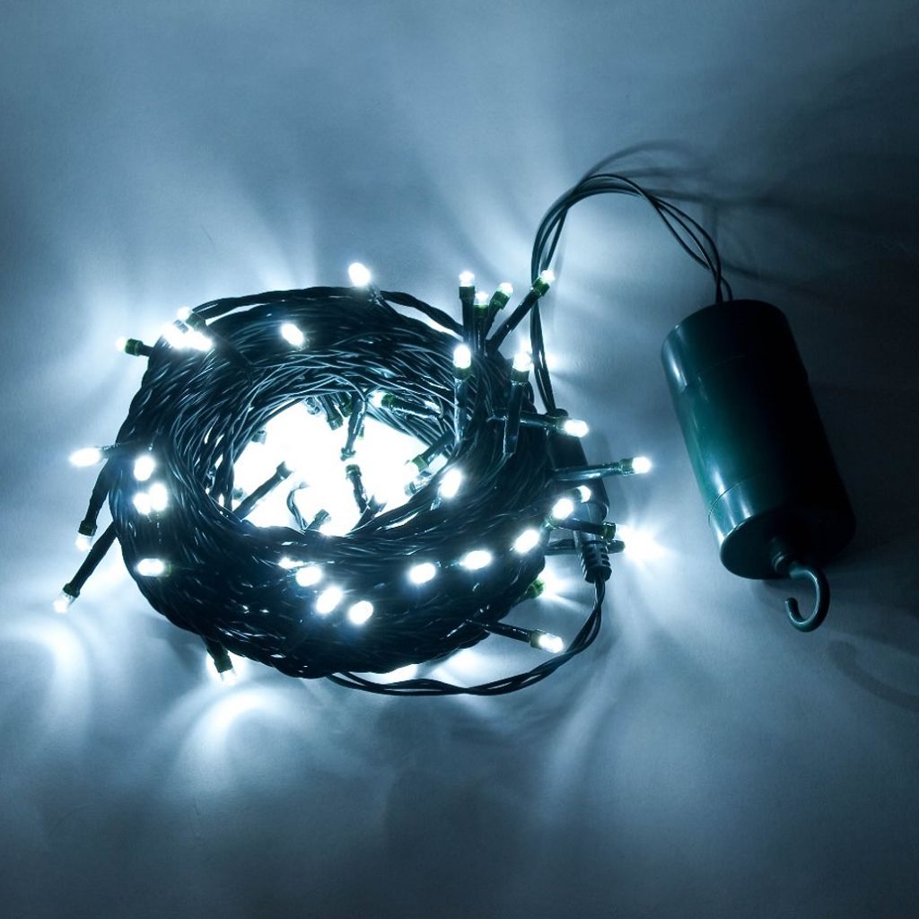 Batteriebetriebene LED-Beleuchtung, eisweiß, 10,2 m, IP44