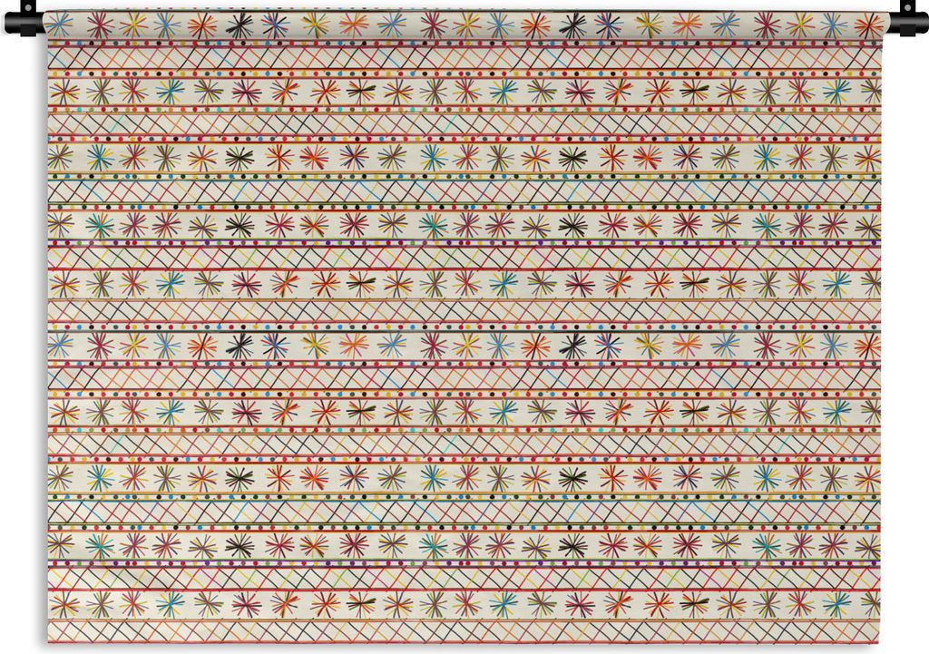 MuchoWow Wandteppich Wandbehang Regenbogen - Südamerika - Muster 150x112.50 cm Tapisserie Dekoration Wandtuch - Wanddecke - Wandteppiche