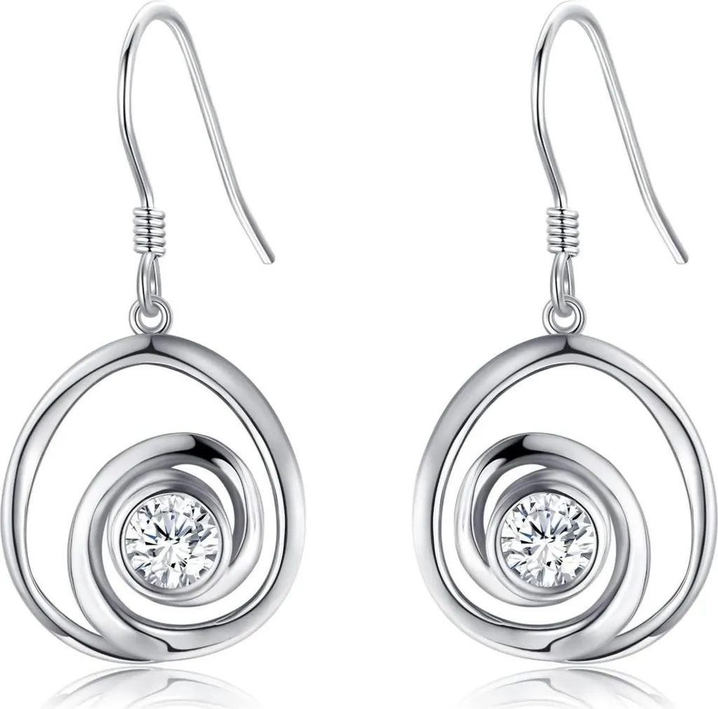 Orecchini Spirale Argento 925 con Zirconi | Gioielli Donna Regalo