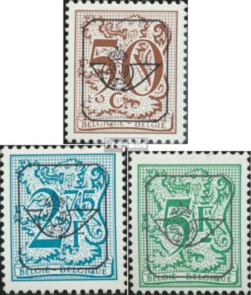 Briefmarken Belgien 1979 Mi 2010z V-2012z V (kompl.Ausg.) Vorausentwertung postfrisch Löwe