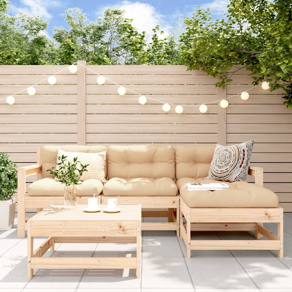 Best Möbel 5-tlg. Garten-Lounge-Set Massivholz Kiefer CHY8191803