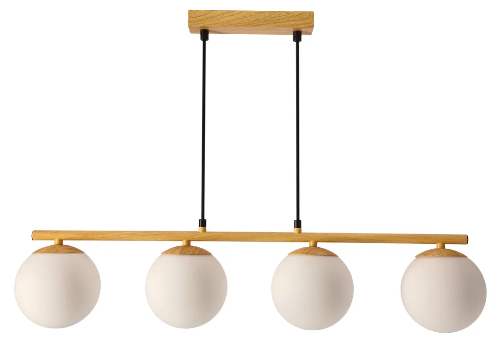 Suspension CARRINE 4xE14 40W Brun et Blanc pour Table à Manger