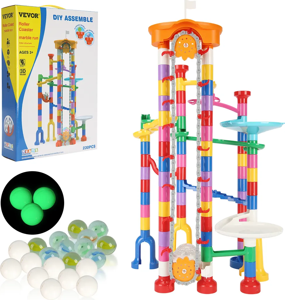 VEVOR Jeu de Billes 230 Pièces - Labyrinthe de Construction Enfant 3 Ans