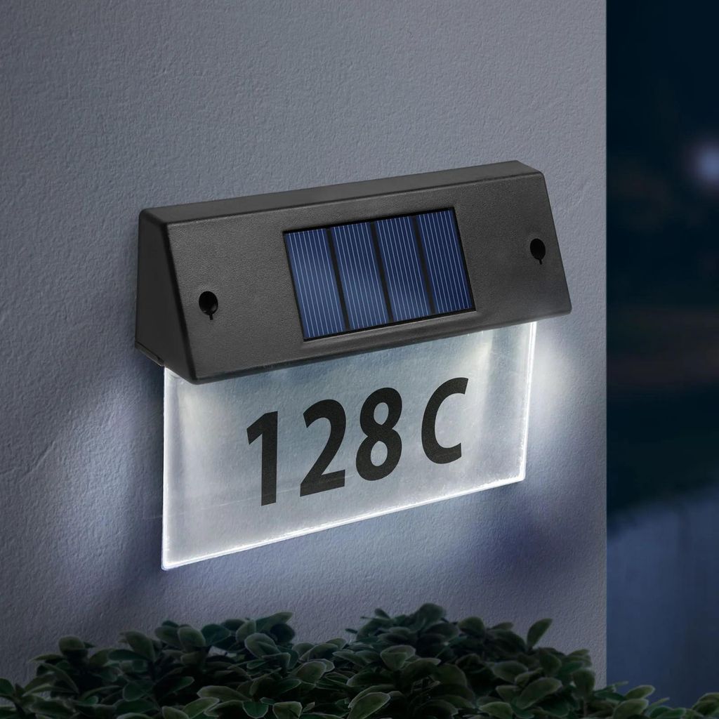 GLOBIZ Solárne osvetlenie čísla domu - priehľadné plexi - Obrázok produktu 