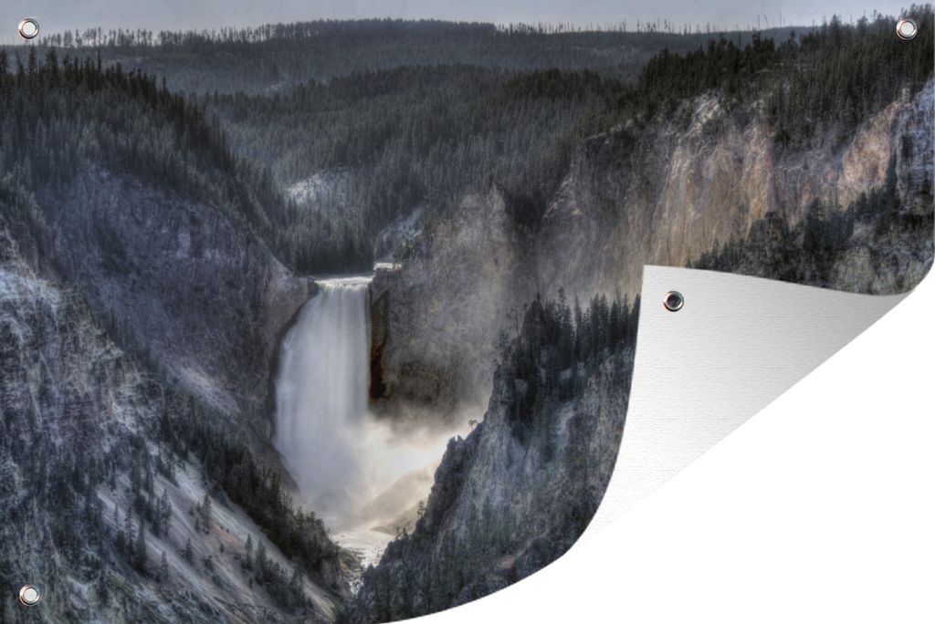 MuchoWow 90x60 cm Outdoor-Poster Gartendeko Sichtschutz Garten Poster für den Garten Der Bergrücken des Yellowstone-Nationalparks