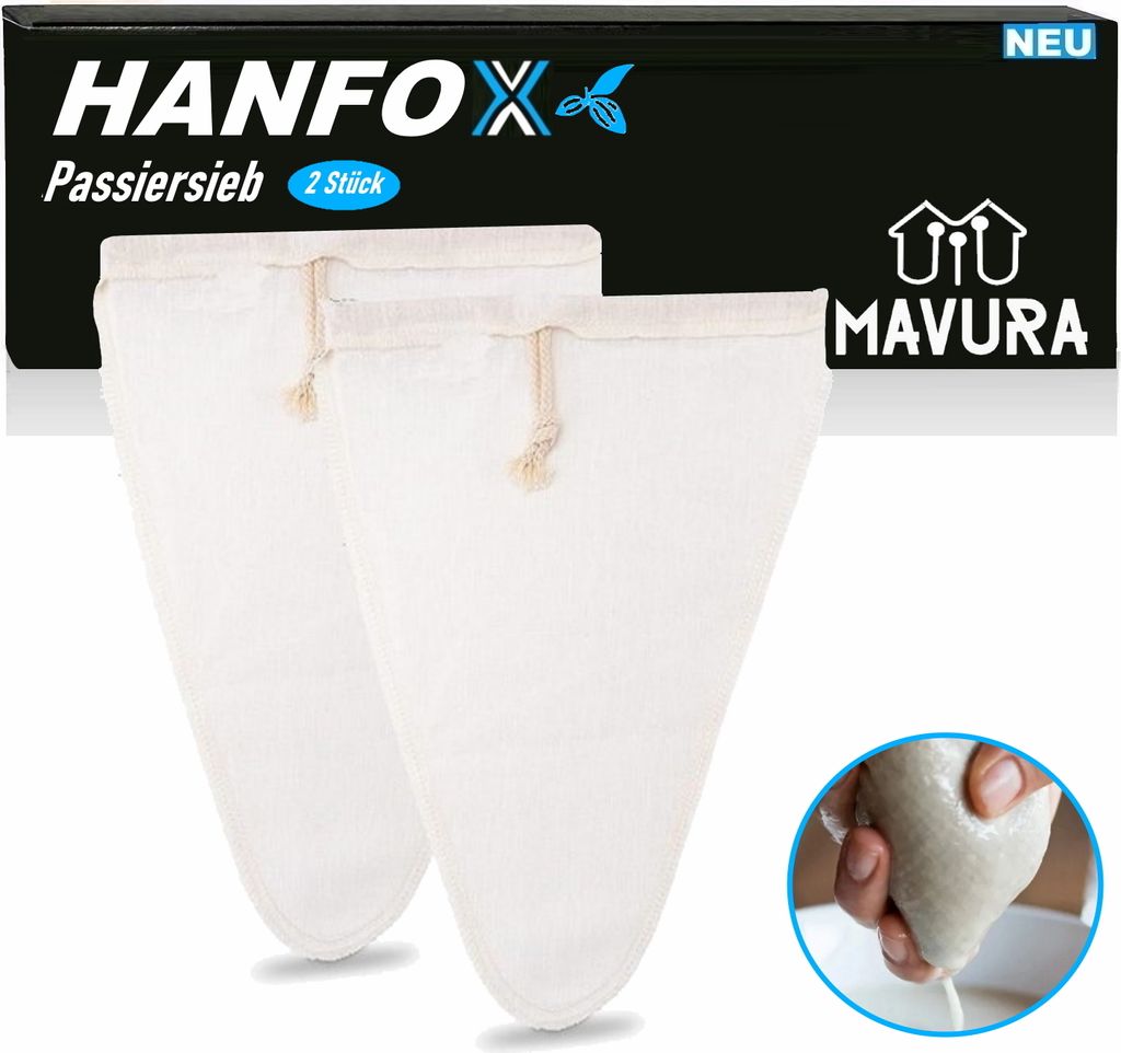 HANFOX woreczki do odcedzania mleka z orzechów konopnych Zdjęcie produktu 