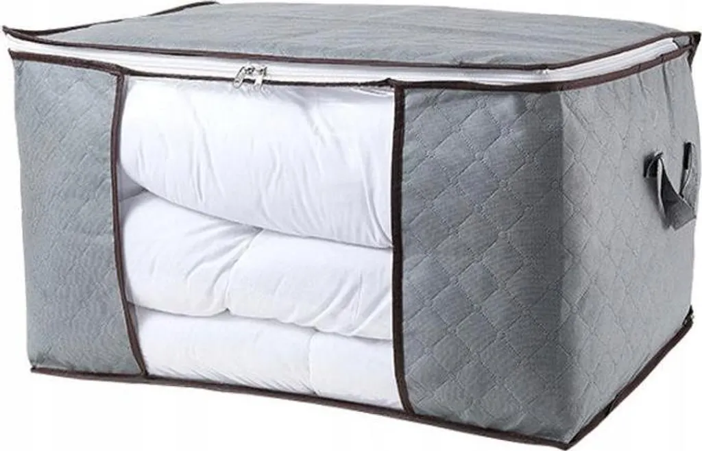 Sac de stockage textile 70x50x30cm avec fenêtre pour linge de lit