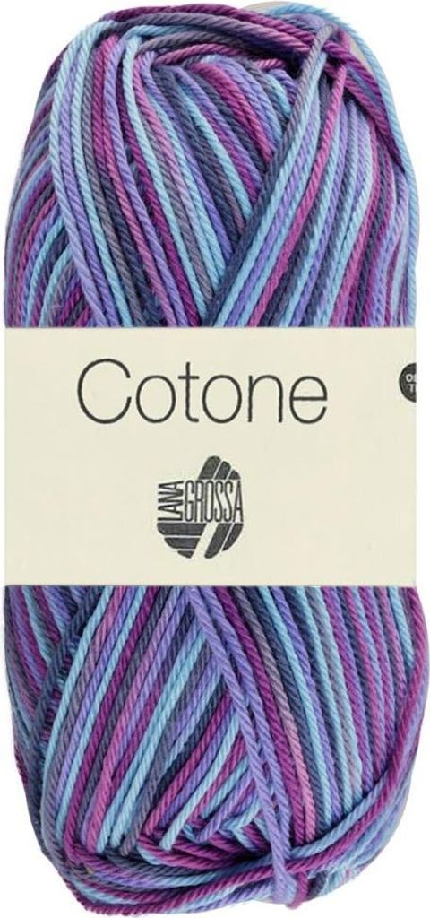 Lana Grossa - Cotone Print 0362 violett lila dunkelpetrol Produktbild 