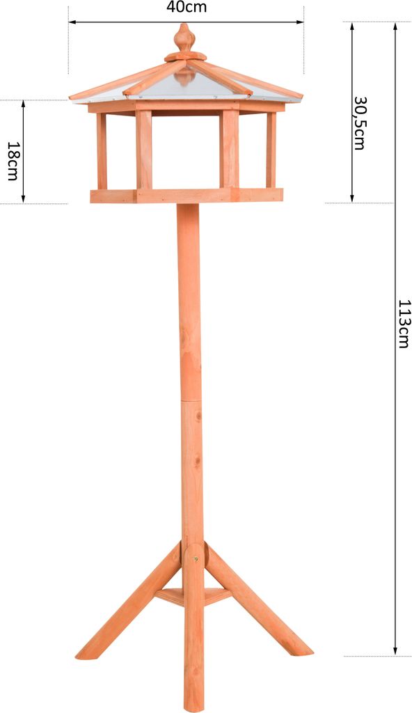 PawHut Vogelhaus Vogelvilla Futterhaus Vogelhäuschen mit Produktbild 7