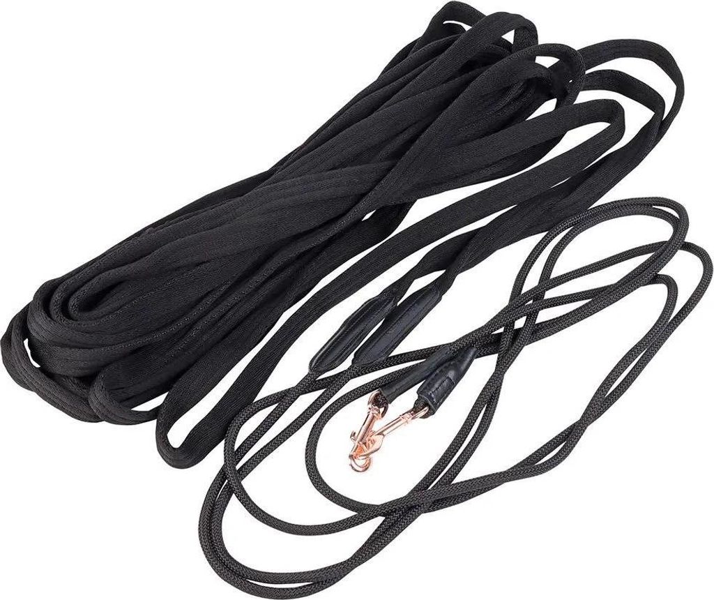 Harry ́s Horse Rosegold Double Lunging Zügel Schwarz Schwarz One Size