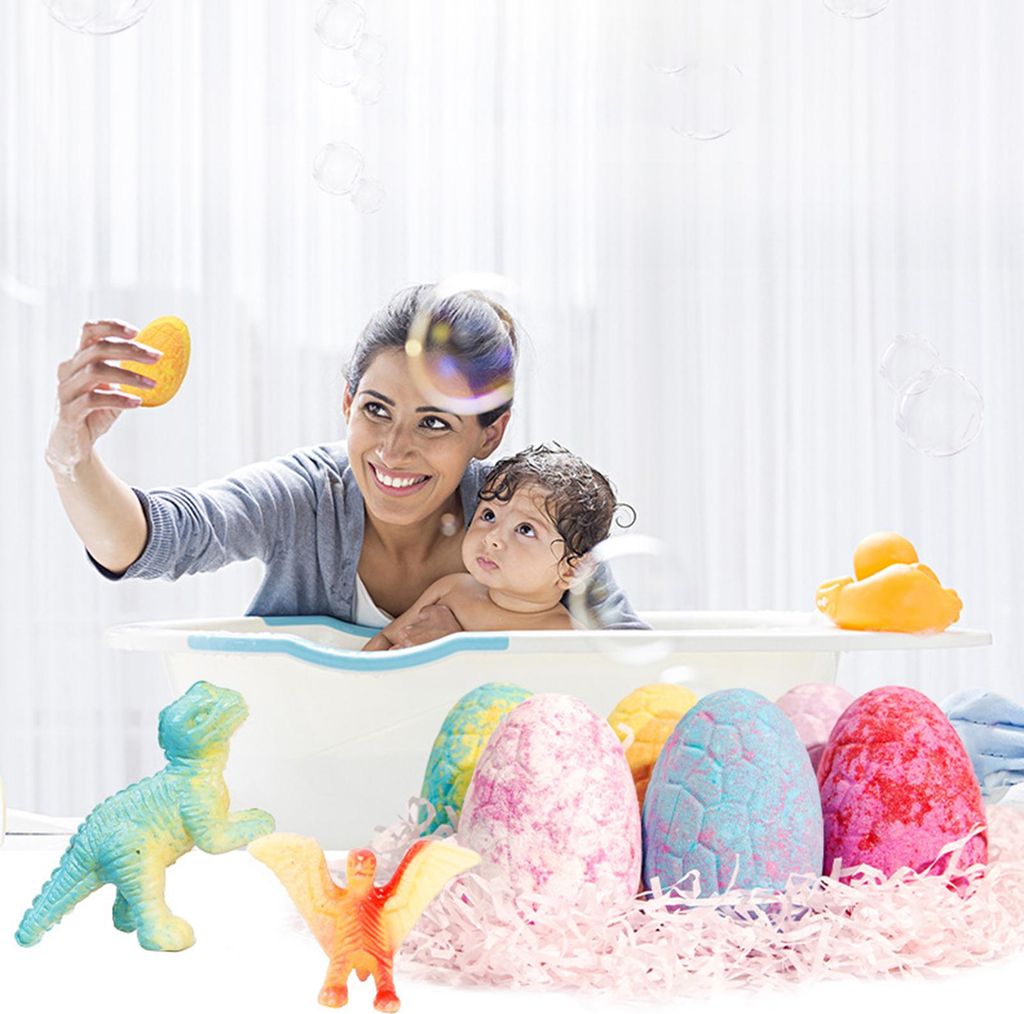 6-teiliges Badebomben-Geschenkset mit Dinosaurier-Spielzeug im Safe Spa Fizz Balls Kit