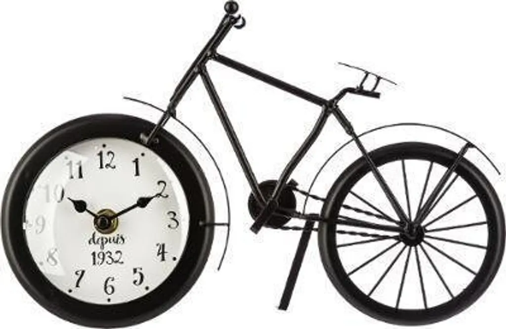 Horloge de vélo en métal vintage - Pendule de table rétro forme cycle