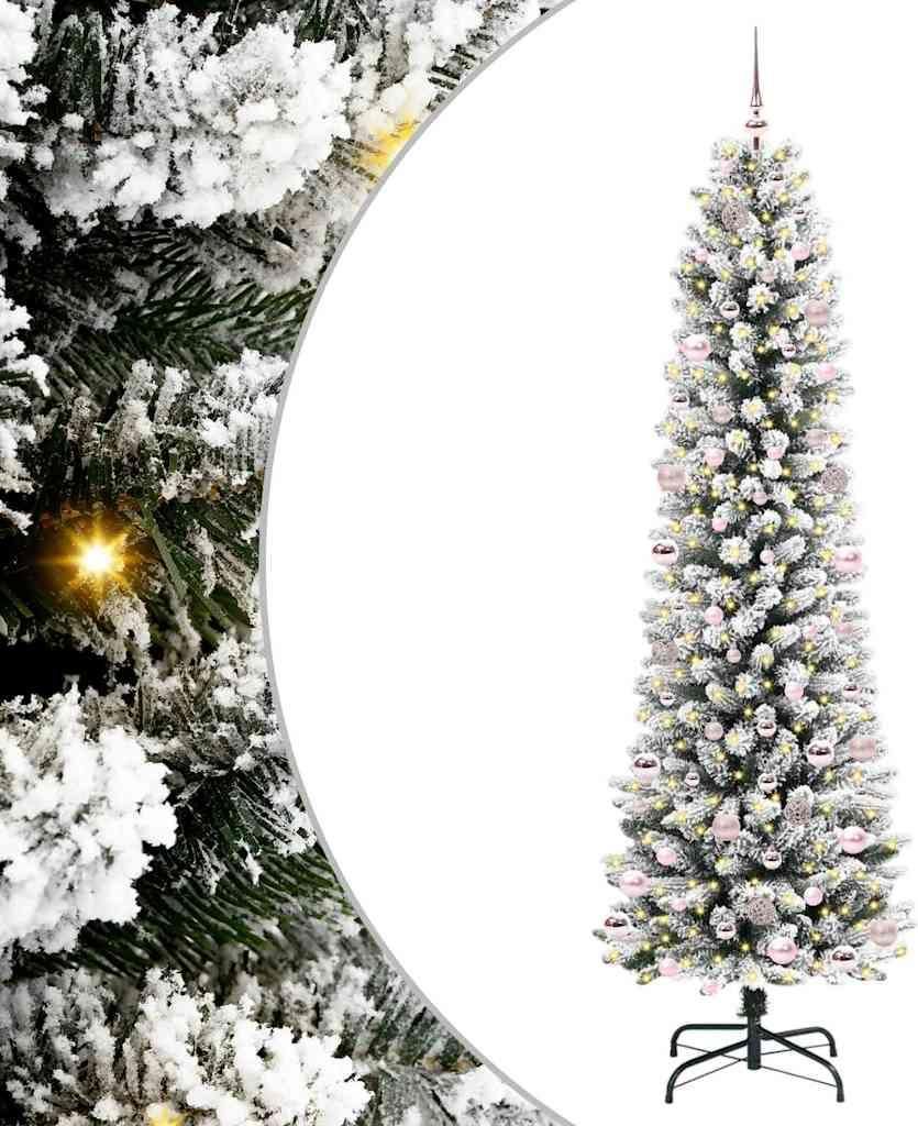vidaXL Künstlicher Weihnachtsbaum mit 300 LEDs mit Ständer Weiß 240 cm