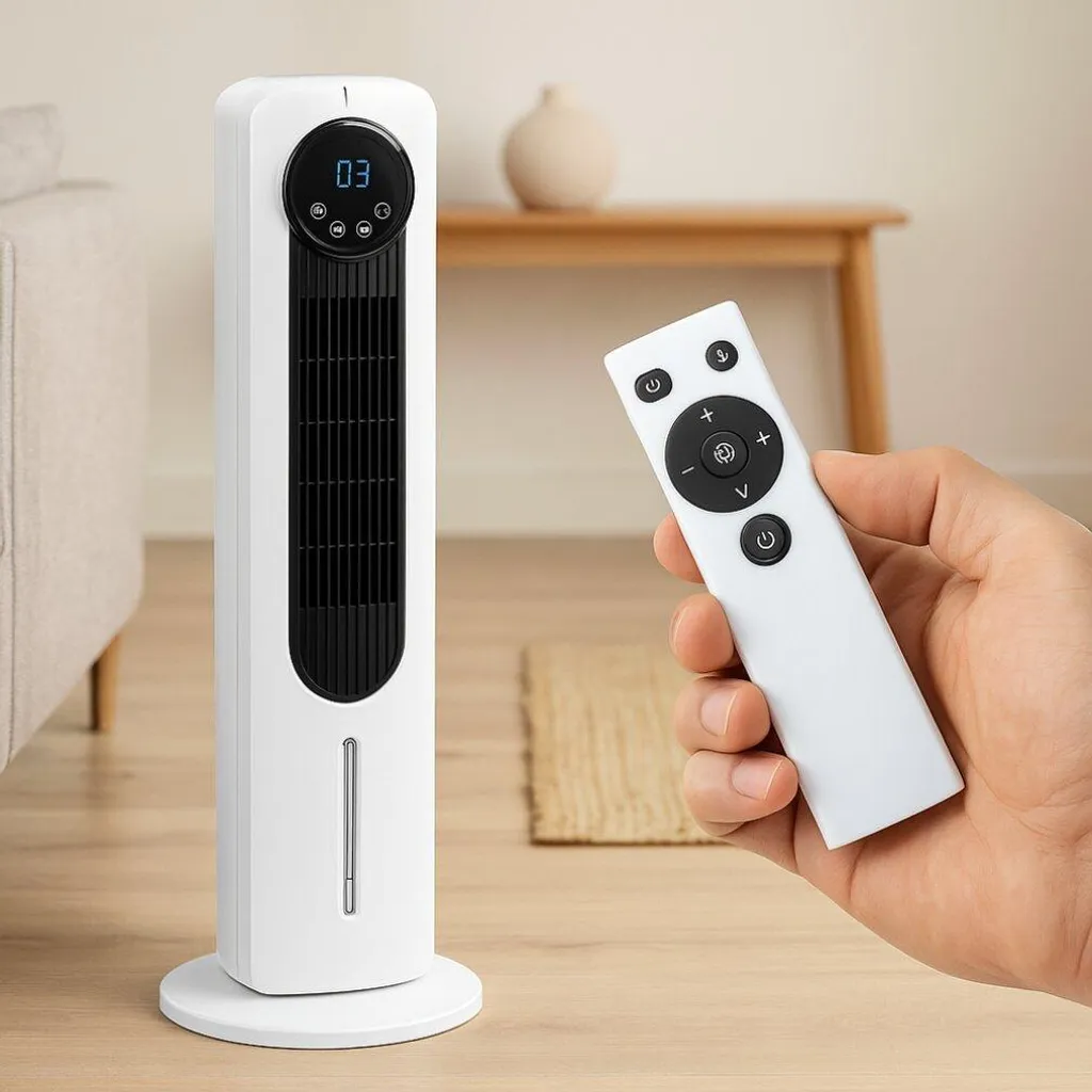 Ventilateur Colonne Oscillant Ioniseur avec Télécommande et Écran LCD