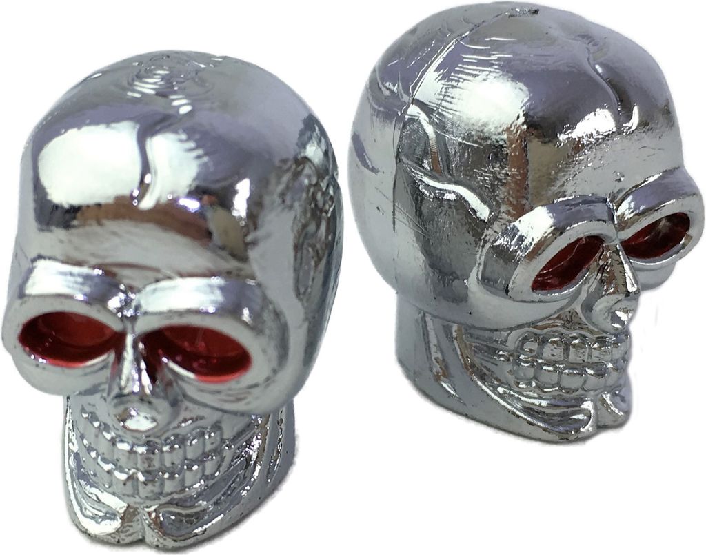 Ventilkappen Skull-Totenkopf, verchromt. Toller Custom-Look