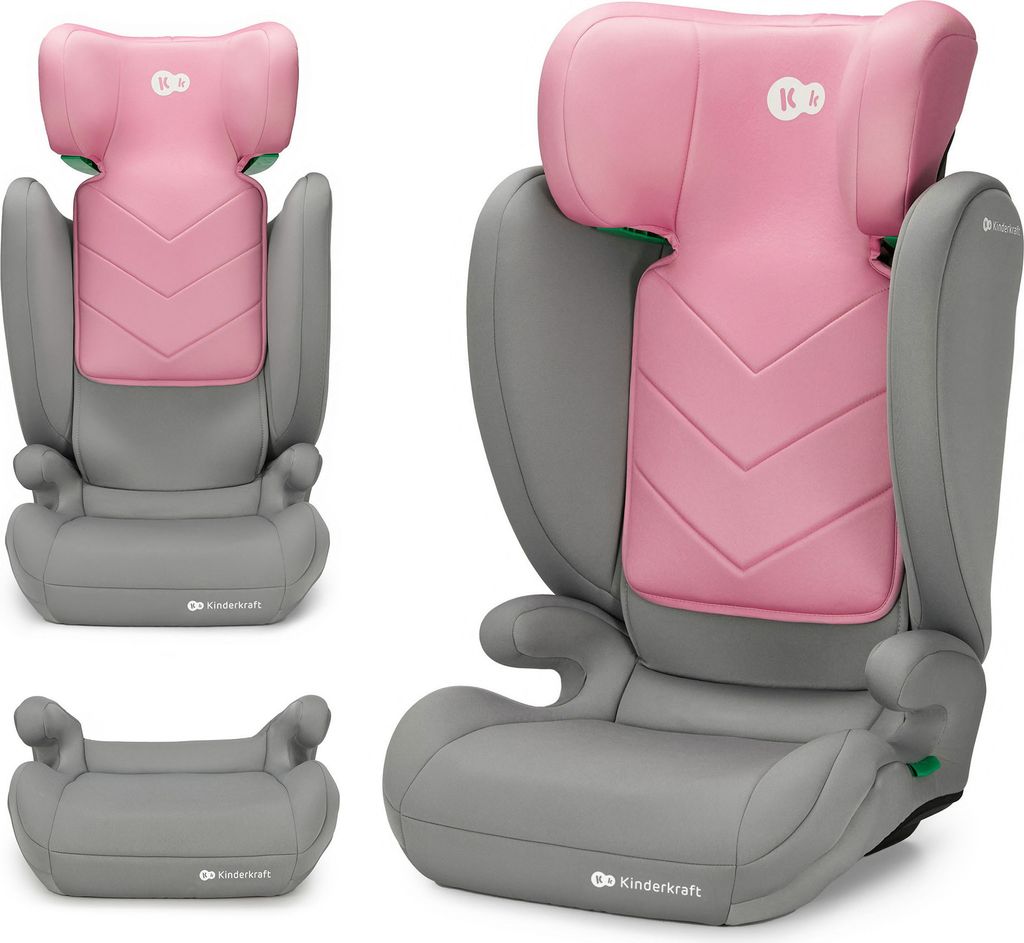 A collage of a child's car seat in different configurations.