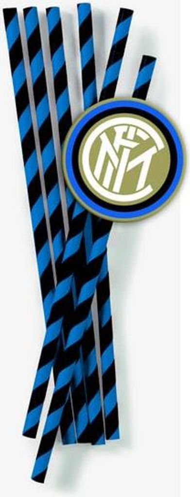 Inter Papierstrohhalme, 12er, Karton, 19,5 cm, blau-schwarz - Einheitsgröße