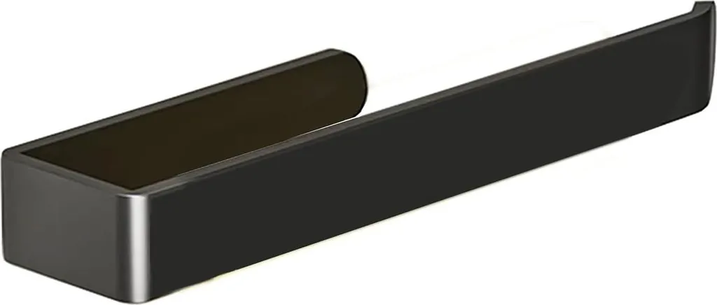 Porte-serviette mural noir mat 33 cm, support en aluminium pour douche