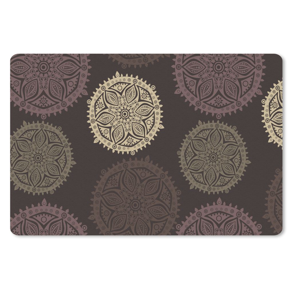 MuchoWow Mauspad Mousepad Gestaltung - Mandala - Braun 27x18 cm - Mousepads - Maus Mat - Pad - Mausunterlage - Büroartikel - Desk Matten