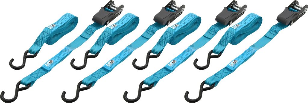 Bussola 02267 - Cinghia con cricchetto e ganci 3,5 m 4 pz Immagine del prodotto 