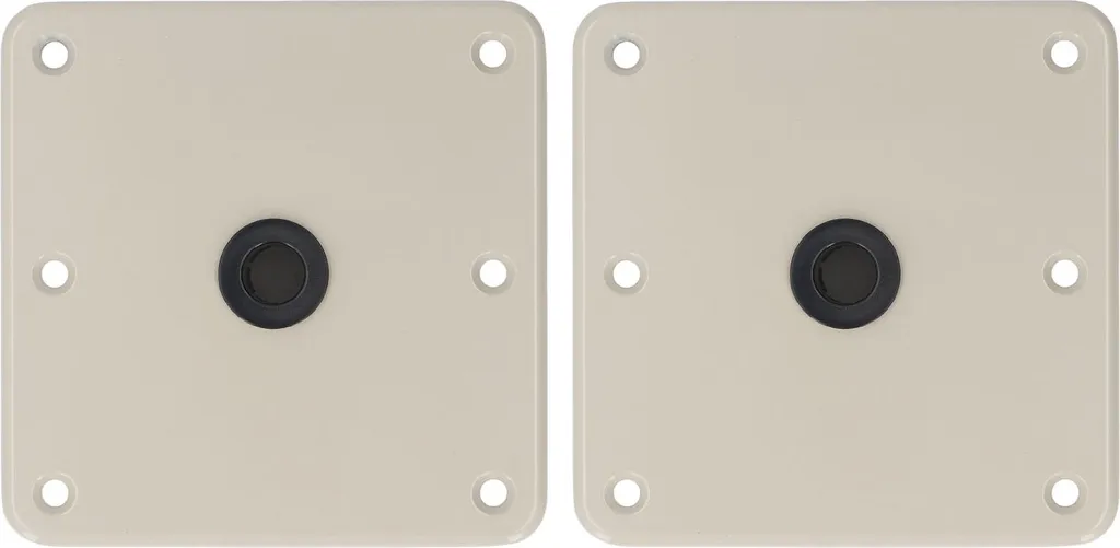 Embase de Siège Bateau Pivotante en Aluminium avec Axe 3/4 Pouce Beige