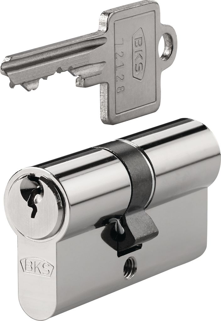 BKS Profil-Doppelzylinder PZ 8800 DIN 18252 Kl. P 2 Länge A 40mm Länge B 45mm massiv Messing - B 8800 0514