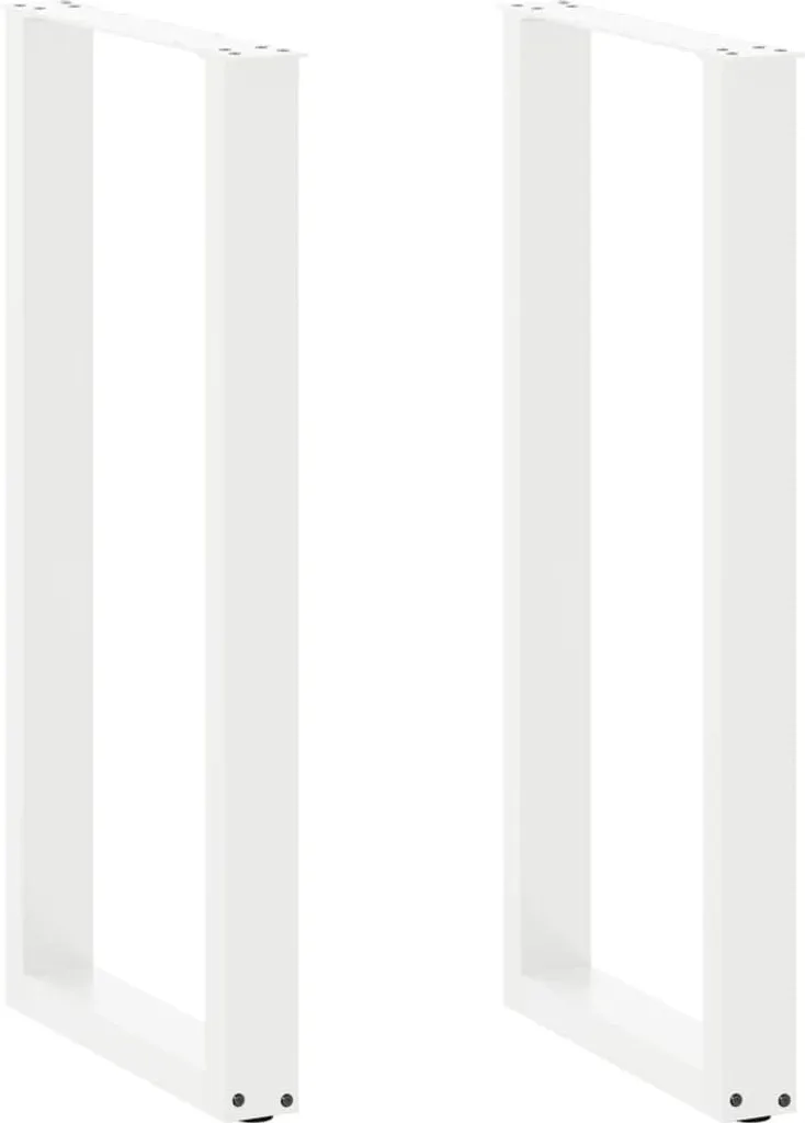 Gambe Tavolo Bar a Forma di U Acciaio Bianco 40x100 cm | Hommie