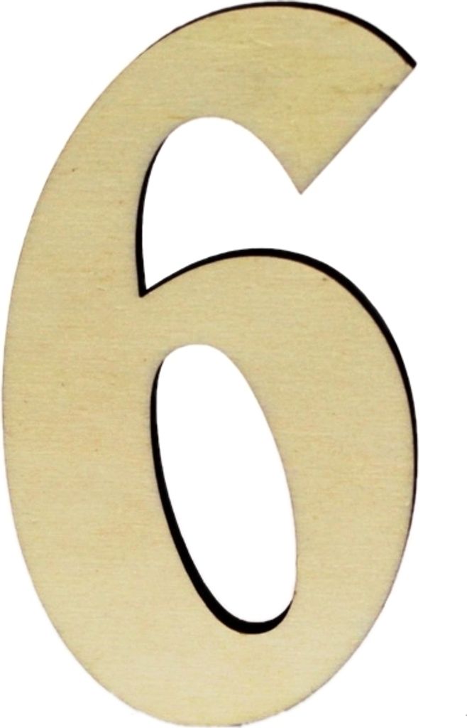 Hausnummer Belwe aus Holz (Variante: 6) Variante: 6