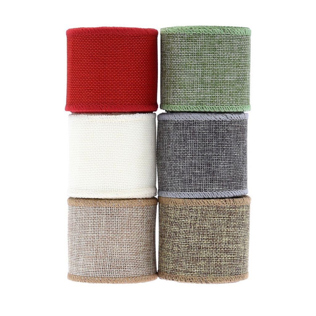 6pcs/Set Gift Ribbon reine Farbe Multi-Farben Overlock überrissen-resistente Verdrahtungsgeschenkverpackung Polyester Large-Bowknoten-breites Band...