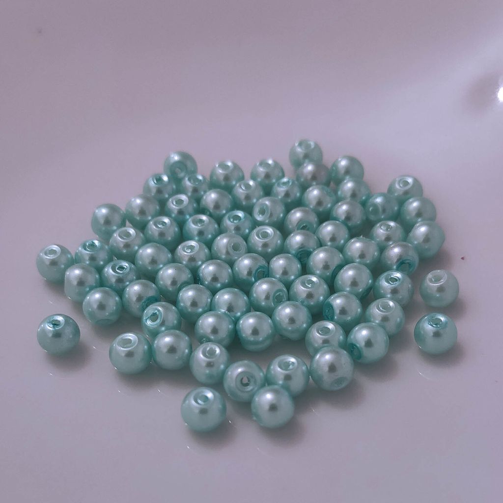 Glasperlen - Typ 'rund' - 20g - 6 mm - Türkis hell