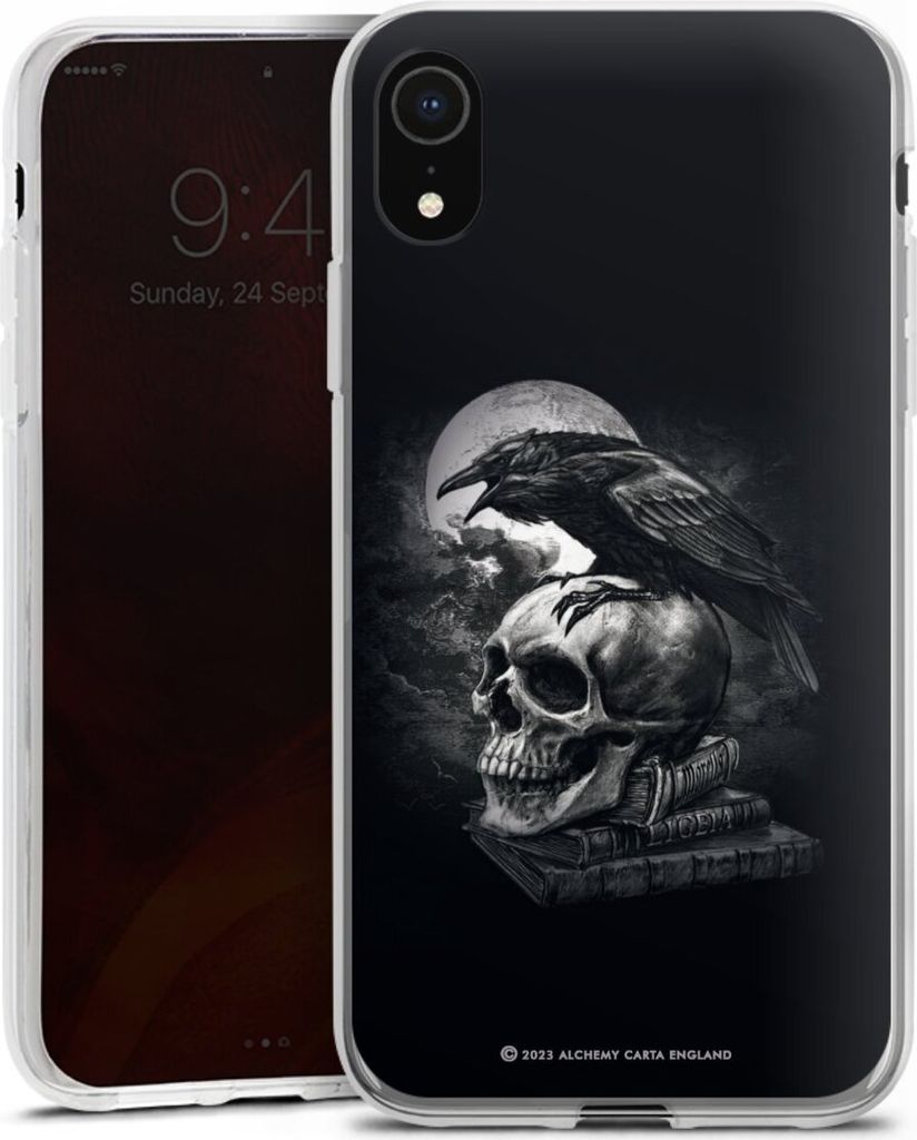 DeinDesign Handyhülle für Apple iPhone Xr Silikon Hülle Case Smartphone Schutzhülle Rabe Schädel Totenköpfe