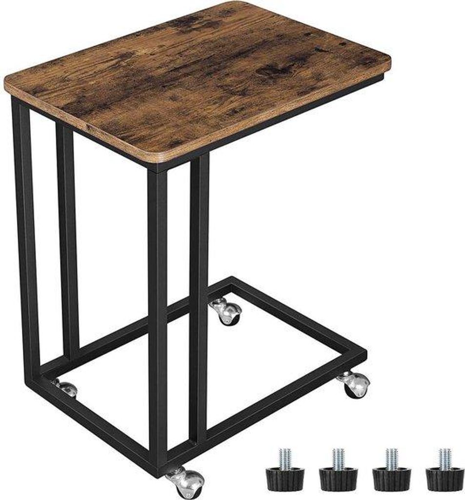 Tavolo industriale quadrato con ruote - 50 x 35 x 55 cm - Immagine del prodotto 