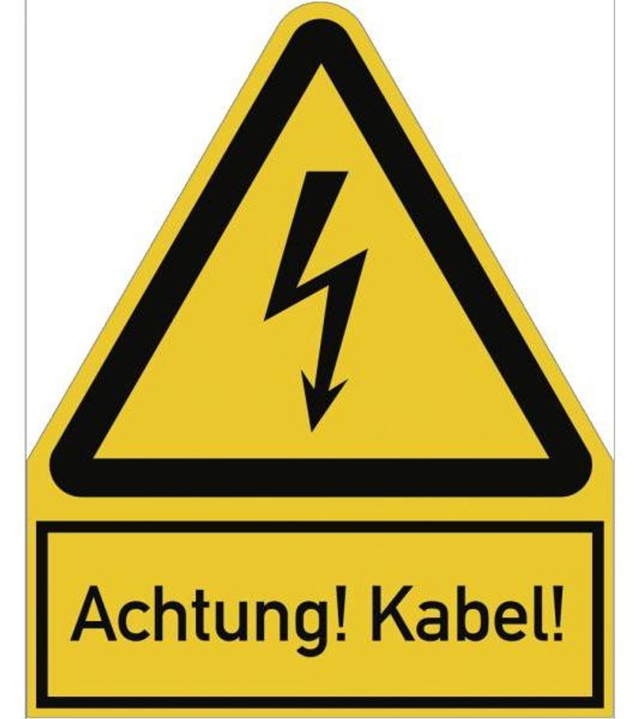 Dreifke® Schild Achtung! Kabel!, Kombischild, Kunststoff, Produktbild 