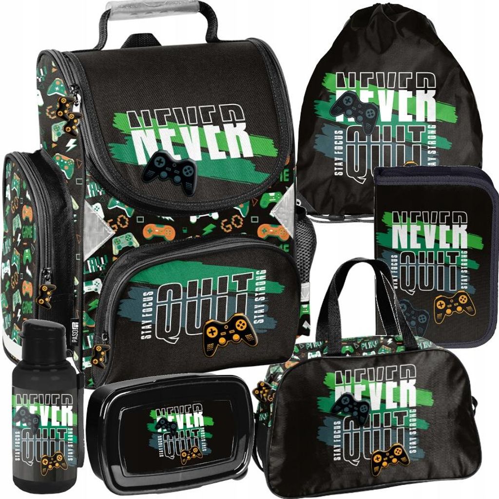 Mega Schulset – PADS 6-teiliges Schulranzen-Set Für Jungen & Mädchen Klasse 1–4 schwarz