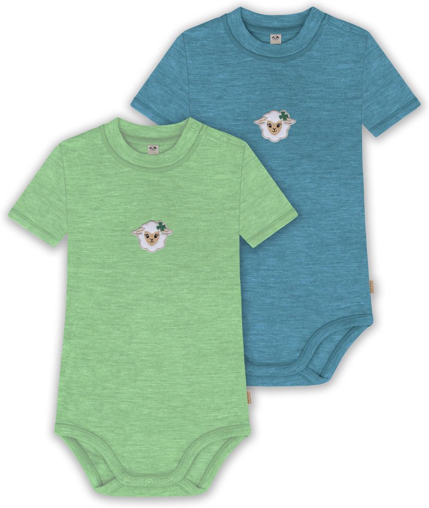 normani 2er Set Baby Kurzarmbody aus Wolle