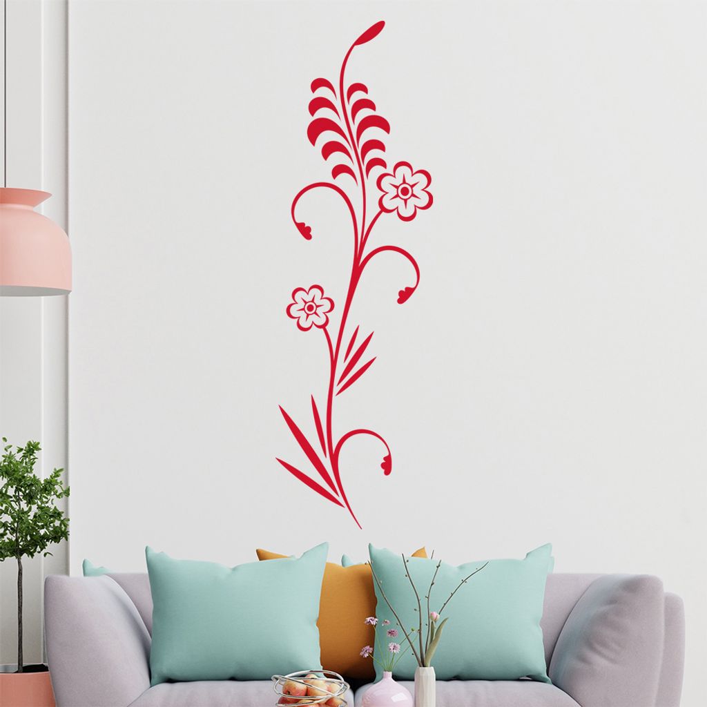 Blüten - Pflanze - Blume Wandtattoo in 6 Größen - Wandaufkleber Wall Sticker - Dekoration, Küche, Wohnzimmer, Schlafzimmer, Badezimmer