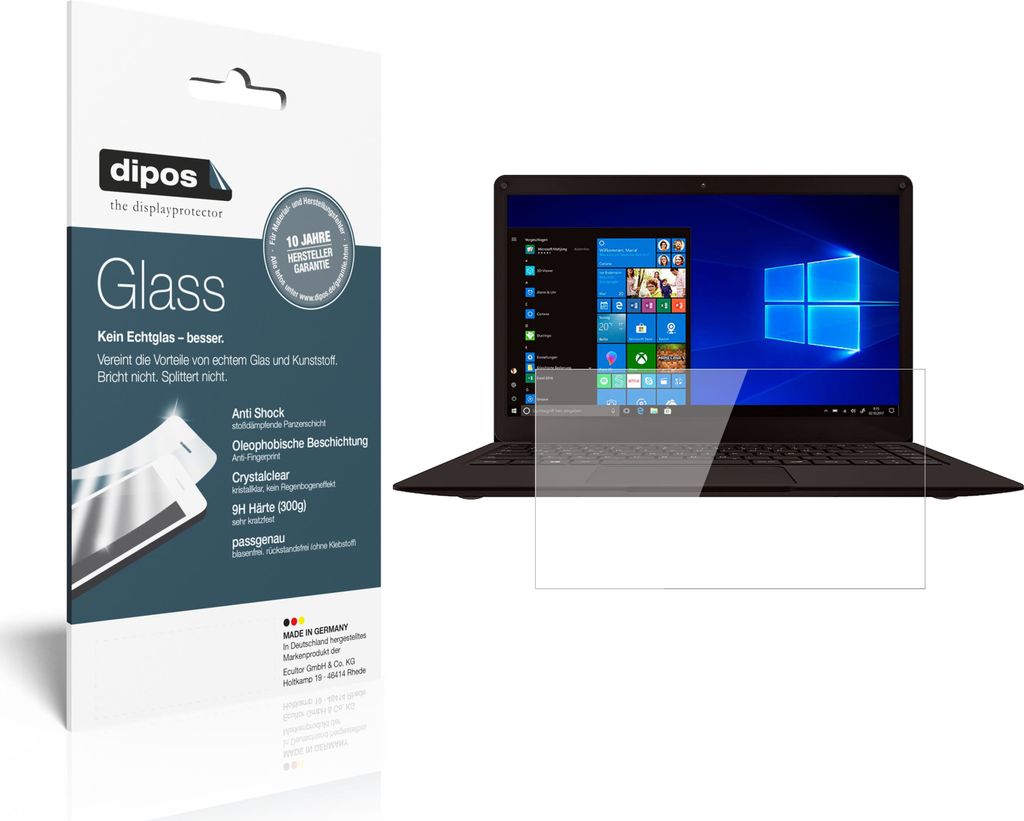 1x Schutzfolie für Peaq Slim PNB S130 - Anti-Shock 9H Folie dipos Glass Kunststoffglas