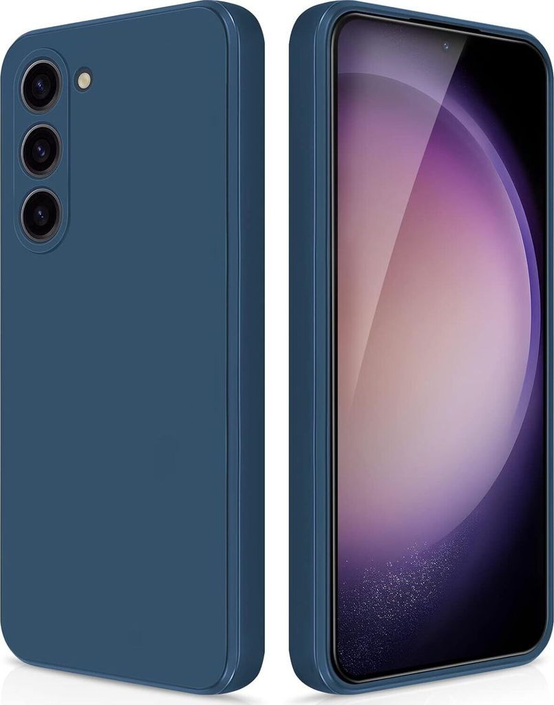 Silikon Hülle für Samsung Galaxy S23+ / S23 Plus Flüssigsilikon Dünn Gel Gummi Matt Kratzfeste Schutzhülle Blau