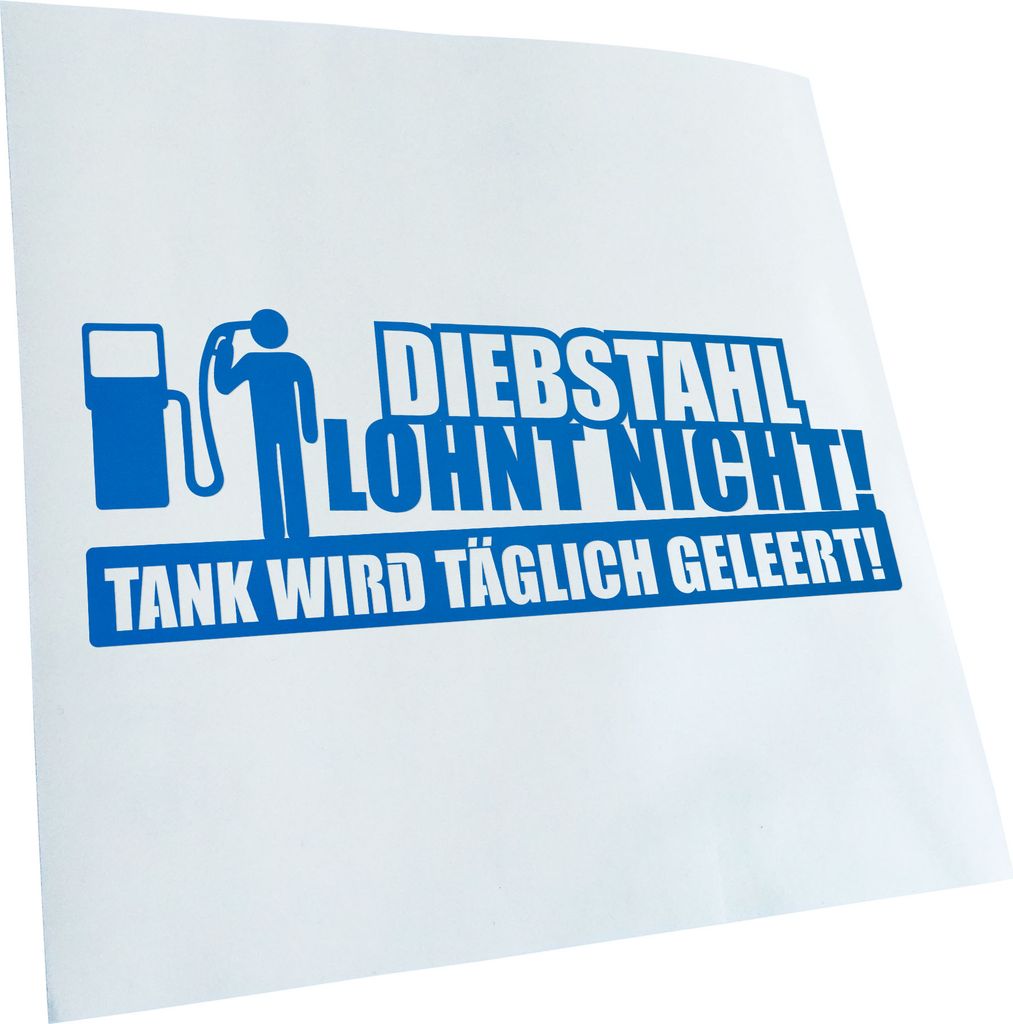 Kiwistar - Autoaufkleber - Diebstahl lohnt Nicht! Tank Wird täglich geleert. Heckscheibenaufkleber - Aufkleber für Auto Kfz Fahrrad, LKW, Truck Mofa