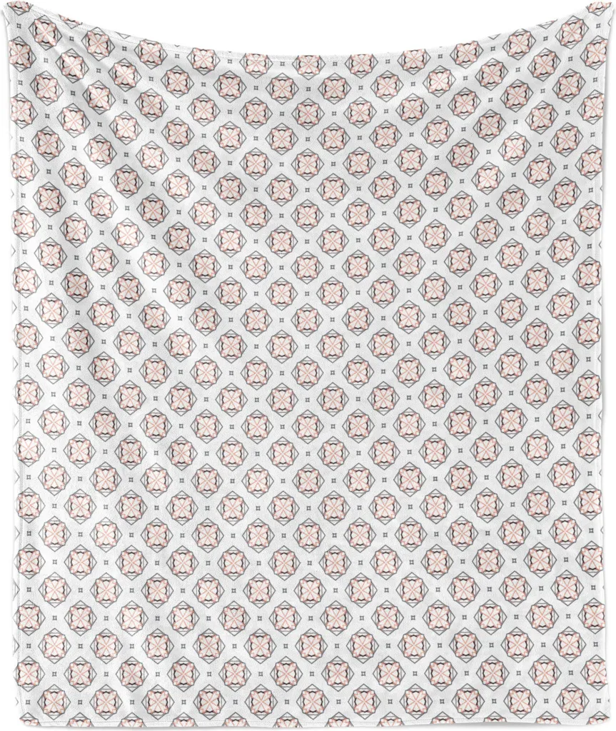 Coperta ABAKUHAUS Pile Flanella 175x230cm Pesca Grigio Geometrica