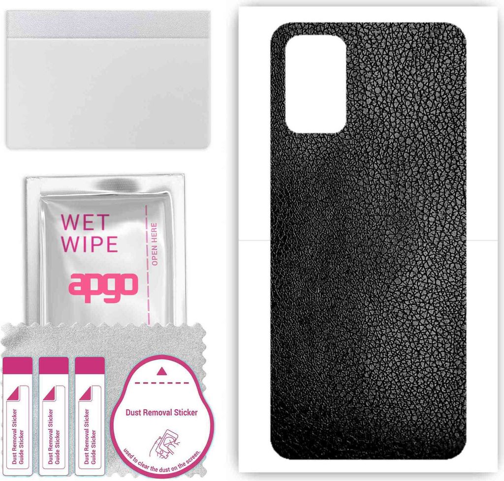 apgo Rückseite Schutzfolie, Skin, kompatibel mit Samsung Galaxy A02s, Hinten Displayschutzfolie aus Vinylfolie, kratzfest, einfache Montage - Schw...