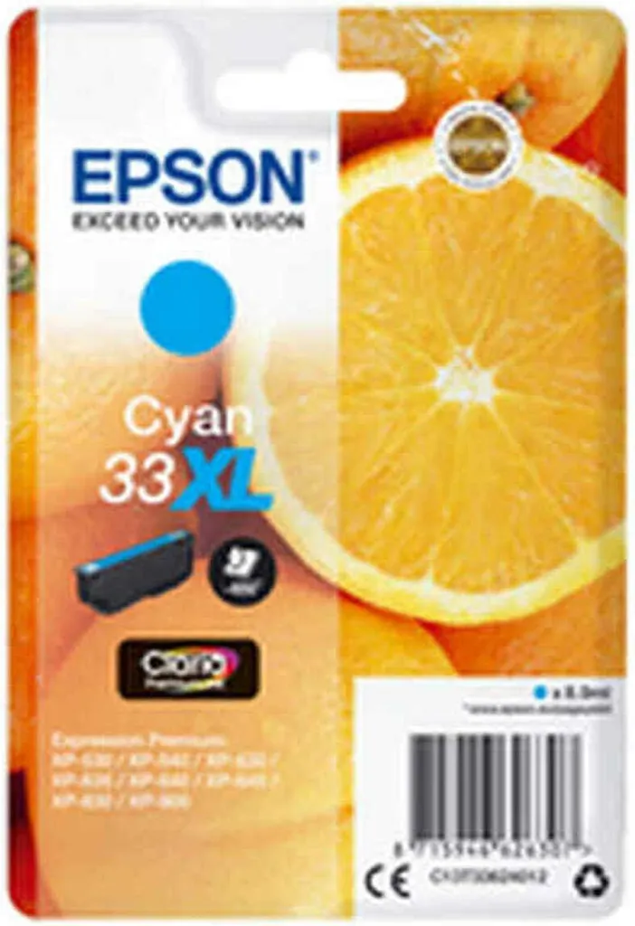 Cartuccia di inchiostro originale Epson Singlepack Ciano 33XL Claria Premium Ciano