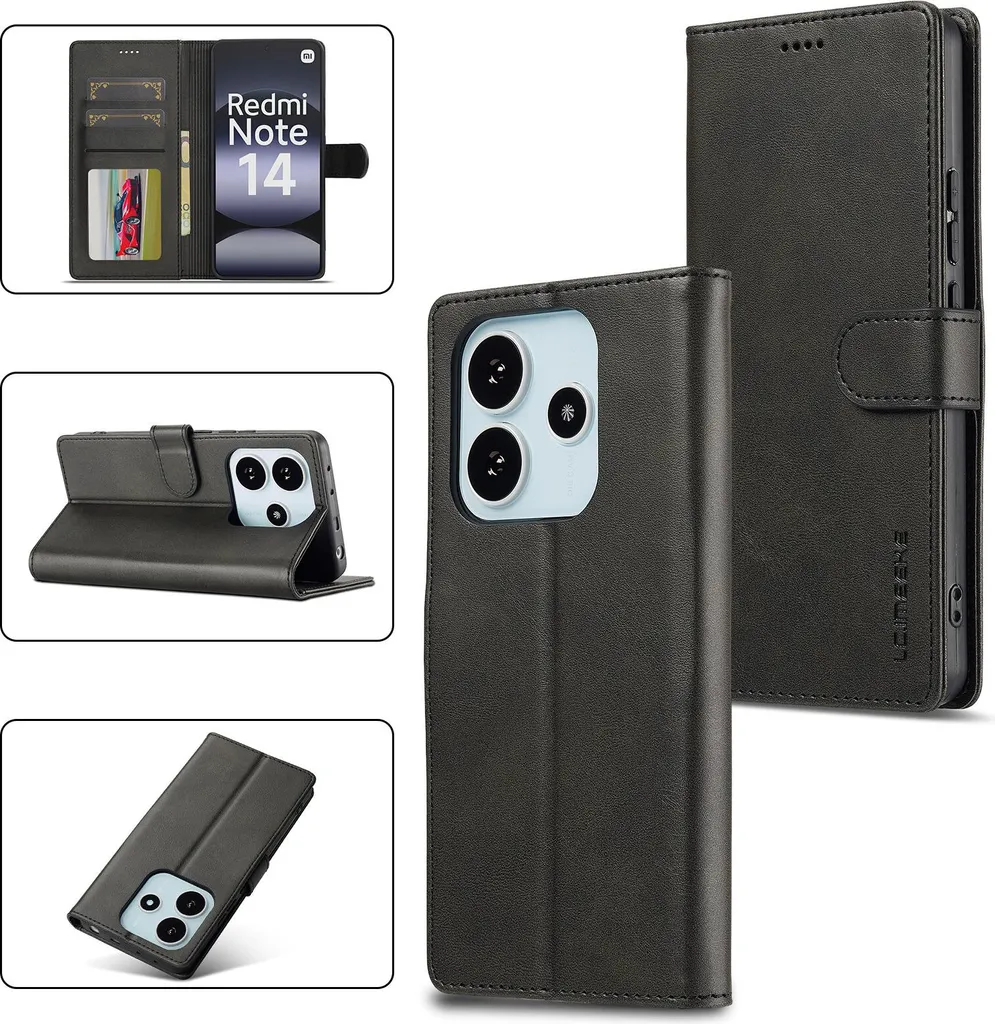 Custodia Xiaomi Redmi Note 14 4G Antiurto: Flip Pelle e Magnete - 2